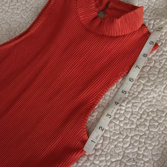 NWOT Sunday In Brooklyn XXS Ridged Orange Sleeveless Dress - Picture 13 of 17